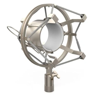 Afbeelding van Audibax Silver Spin anti shock houder voor microfoon, vibratiespin met ophanging studio microfoons, clip montagebeugel van 46 tot 48 mm diameter, zilver