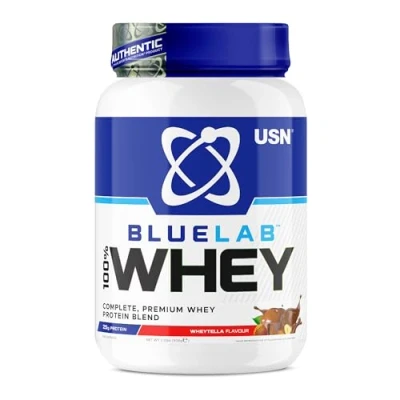 Afbeelding van USN Blue Lab Whey Protein, Premium Wheytella, wetenschappelijk ontwikkelde post workout spieropbouw, proteïnepoeder met BCAA&#039;s, 908 g