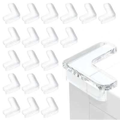 Afbeelding van 20 stuks tafelrandbescherming voor baby&#039;s, transparant en hoge elasticiteit, bescherming tafelhoeken meubels