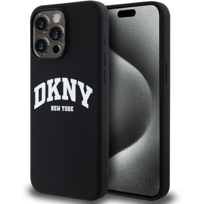 Afbeelding van DKNY Silicone Arch Logo Back Case (MagSafe Compatible) Geschikt voor Apple iPhone 13 Pro (6.1&quot;) Zwart