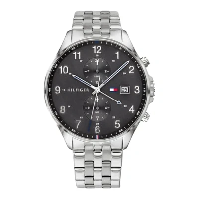 Afbeelding van Tommy Hilfiger Herenhorloge, analoog, multifunctioneel, kwarts, met Armband van roestvrij staal, zilverkleurig 1791707, Zilver,