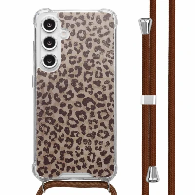 Afbeelding van imoshion Hoesje Geschikt voor Samsung Galaxy S24 FE Design met Koord Leopard Mood