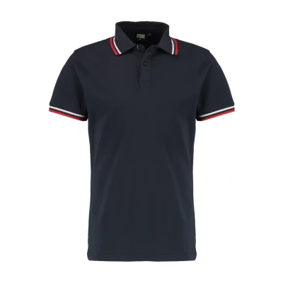 Afbeelding van Urban Classics Double Stripe Polo shirt M Blauw