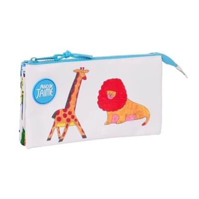 Afbeelding van Pennenetui met 2 vakken Algo de Jaime Wit 22 x 12 3 cm