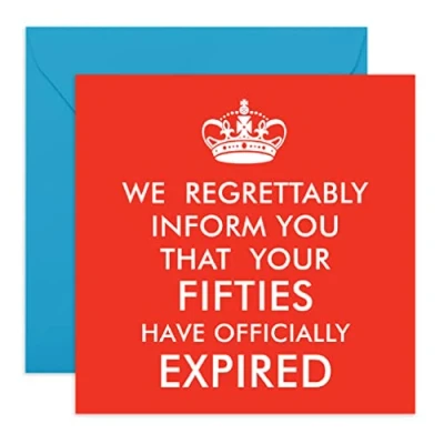 Afbeelding van CENTRAL 23 Gelukkige 60e verjaardagskaart &#039;Fifties Have Expired&#039; Grappige verjaardagskaarten voor vrouwen mannen leeftijd 60 papa mama hem haar jaar oud wordt geleverd met leuke stickers