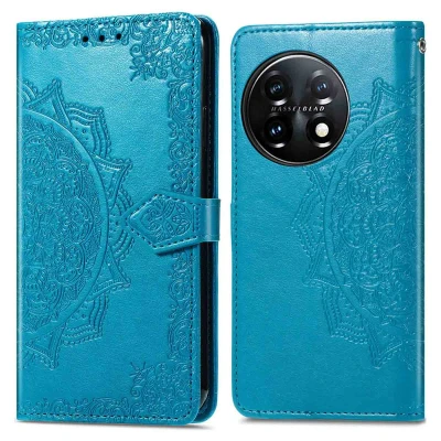 Afbeelding van OnePlus 11 Hoesje Kunstleder iMoshion Bookcase Turquoise Telefoonhoesje