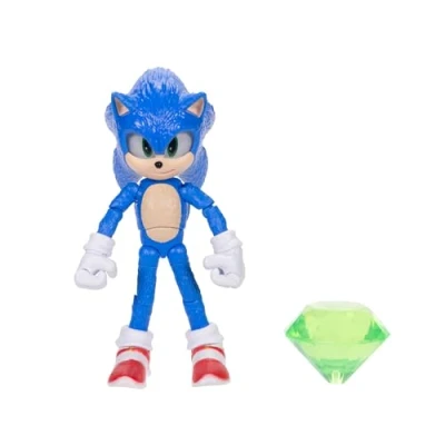 Afbeelding van Sonic The Hedgehog 3 Movie met smaragdgroene accessoire speelgoedfiguur van Jakks Pacific, staat 13 cm hoog, sterk gearticuleerd, officieel gelicenseerd film, voorgesteld voor kinderen