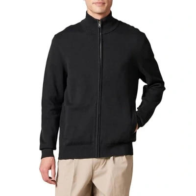 Afbeelding van Amazon Essentials Sweater met volledige rits voor heren,Zwart,M