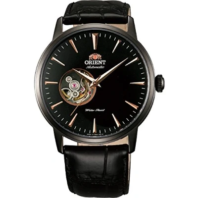 Afbeelding van Orient Unisex Volwassenen analoog automatisch horloge met lederen armband FAG02001B0, zwart,