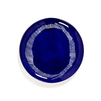 Afbeelding van Serax FEAST Lapis Lazuli Swirl Stripes L dinerbord 26,5 cm Donkerblauw