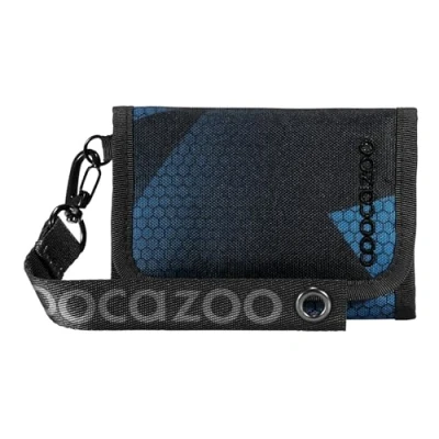 Afbeelding van Coocazoo Portemonnee, portemonnee met kijkvenster binnen en buiten, muntvak &amp; kaartvakken, klittenbandsluiting, polyester, vanaf de 3e klas, Electric Ice Zwart Blauw, Klassiek