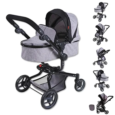 Afbeelding van knorr toys KNORRTOYS.COM 90987 poppenwagen Boonk Stone, 52 cm, 59 x 42 80 cm