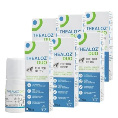 Afbeelding van Thealoz® Duo Oogdruppels, 10 ml, bij droge ogen ter bescherming, bevochtiging en van het oog matige tot ernstige symptomen