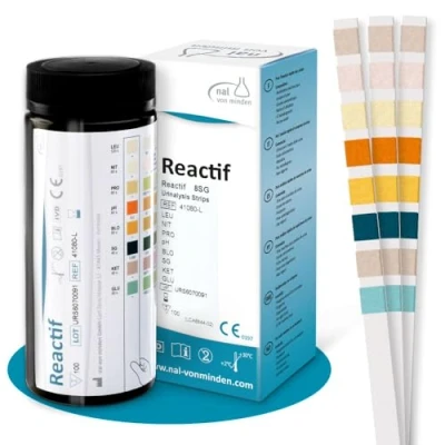 Afbeelding van Reactif urine teststrips 100 stuks 8 gezondheidsindicatoren: uitgebreide gezondheidstest voor zuur base evenwicht, ketonen, diabetes, blaasontsteking en meer urinetest thuisgebruik