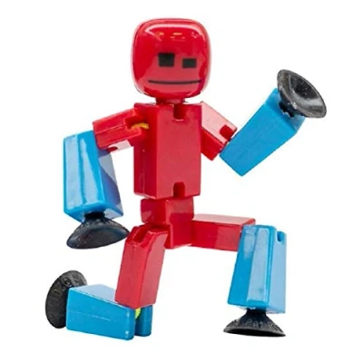 Afbeelding van StikBot Stop Motion Animatie Figuur (Rood met Blauw)