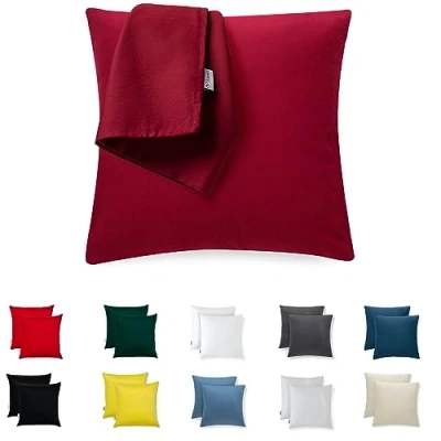 Afbeelding van Flowen Set van 2 Kussensloop 45x45 Microvezel Premium Super Zachte Kussenslopen Resistent en Hypoallergeen Anti Mijt Kussenbeschermer Decoratief met Verborgen rits Wasbaar