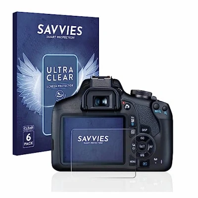 Afbeelding van Savvies (6 Stuks) Schermbeschermer voor Canon EOS 2000D Screen Protector Ultra Transparant
