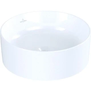 Afbeelding van Villeroy &amp; Boch Collaro opzetwastafel rond wit ceramic+ (40 x 40 cm)