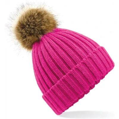Afbeelding van Beechfield pom beanie B412 Fuchsia