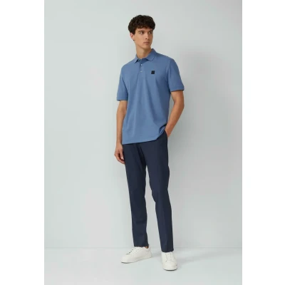 Afbeelding van s.Oliver Black Label MIT Labelpatch Poloshirt, Heren, Maat: Large, Himmelblau