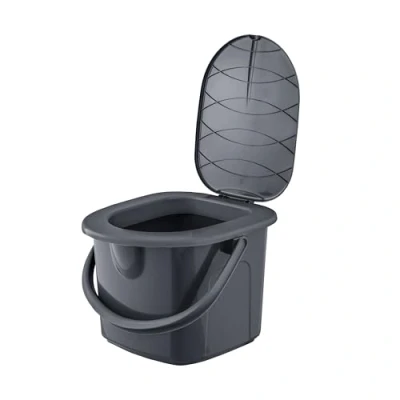 Afbeelding van BranQ Home essential, Gemaakt van 100% gerecycled materiaal, ecologisch, mobiel campingtoilet 15,5 l met max. draagkracht tot 120 kg, eco grijs