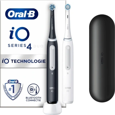Afbeelding van Oral B IO 4 2 elektrische tandenborstels Zwart + Wit