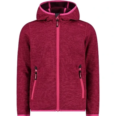 Afbeelding van CMP Knit Tech kinderjas met vaste capuchon, fuchsia anemoon, 104