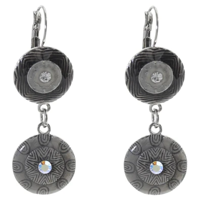 Afbeelding van Behave Oorbellen hangers zilver kleur french