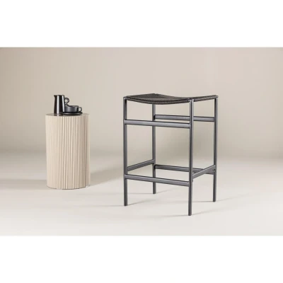 Afbeelding van Svea Polsty barkruk 63 cm rattan zwart Rotan