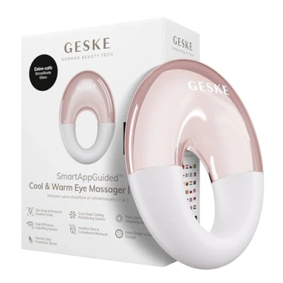 Afbeelding van GESKE SmartAppGuided™ Cool &amp; Warm Eye Massager 7 in 1 Multifunctioneel massageapparaat Ogen en gezicht Batterijloos koelen warmen Verstevigt ontspant Ringvormig ontwerp