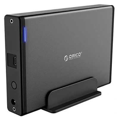 Afbeelding van ORICO Externe harde schijfbehuizing van 3,5 inch met afneembare behuizing, USB 3.1 Gen 1 naar SATA 3.0 adapter voor HDD 12V 2A voeding (20 TB Max, blauw display)