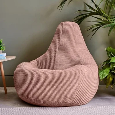Afbeelding van icon “Dalton Corduroy Zitzakfauteuil, Roze, Zitzakstoel, Cord Zitzak Volwassenen met Vulling, Woonkamerzitzakken