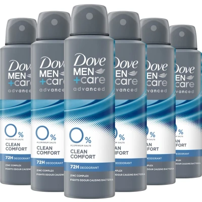 Afbeelding van 6x Dove Deodorant Men+ Care 0% 150 ml