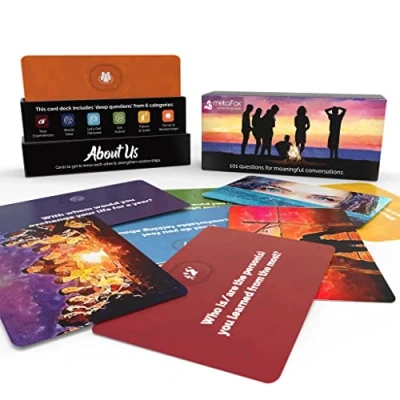 Afbeelding van metaFox About Us conversation Starters 101 getting to know you questions Fun and deep cards game for friends, family, teammates