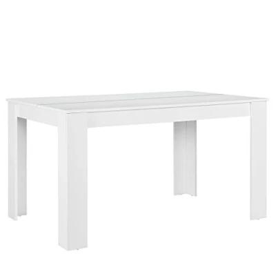 Afbeelding van Eettafel Nora landelijke stijl 140x90x77 cm wit