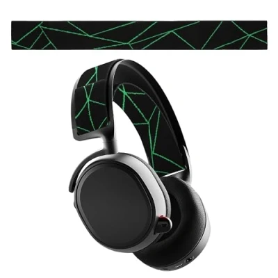 Afbeelding van kwmobile vervangende koptelefoonband compatibel met SteelSeries Arctis 7 / 9 9X PRO koptelefoon band Nylon zachte hoofdband voor hoofdtelefoon in zwart/neon groen