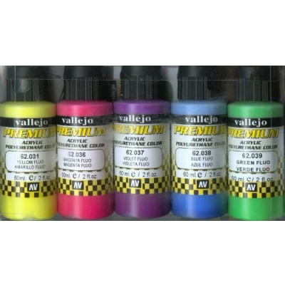 Afbeelding van Vallejo Premium Color 60 ml fluorescerende verfset (set van 5)