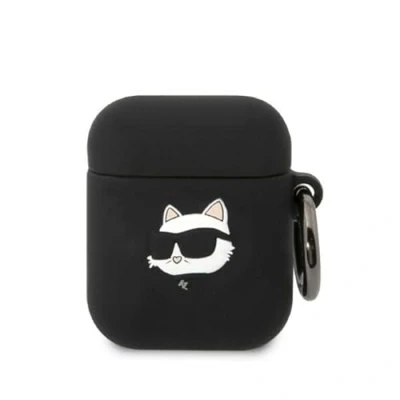 Afbeelding van Karl Lagerfeld Silicone NFT Choupette Head 3D hoesje AirPods 1/2 gen, zwart