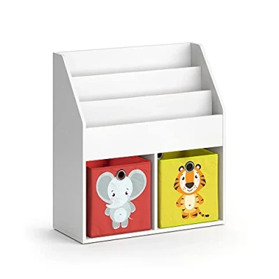 Afbeelding van Vicco Kinderboekenkast &quot;Luigi&quot;, Wit, 72 x 79 cm met 2 vouwboxen opt.2