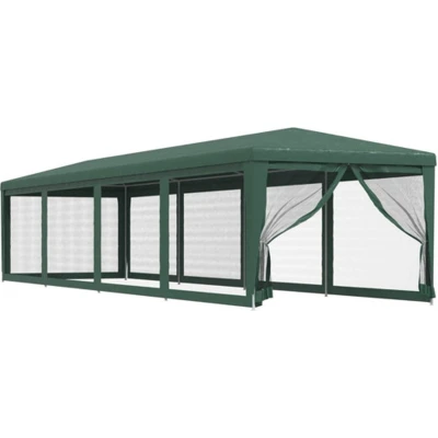 Afbeelding van VidaXL Partytent met 10 mesh zijwanden 3x12 m HDPE groen