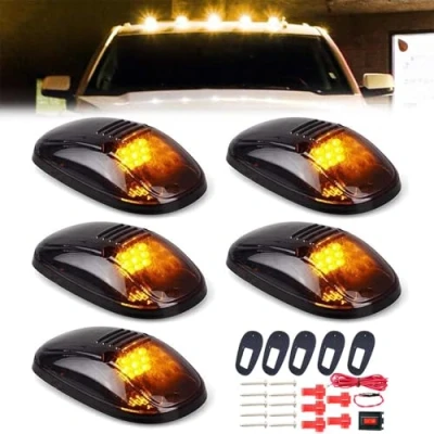 Afbeelding van Solar Powered Cab Lights for Truck 5 PCS Lights,Solar Wireless Truck,No Drill Lights,Roof Trucks,Wireless Led (Yellow light)