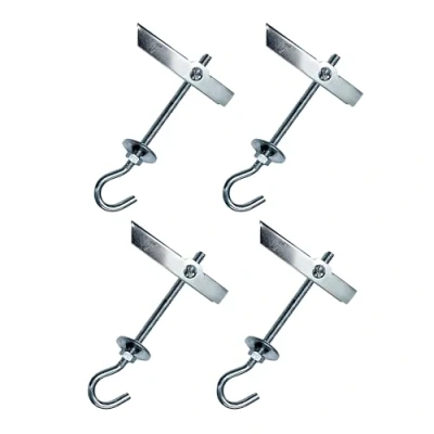 Afbeelding van DOJA Industrieel Lente Toggle Wing Bolt Haak M6 Set van 4 Stalen Knevelbouten Dowel voor het Ophangen verschillende items zoals lampen Bevestiging vals plafond, gipsplaten