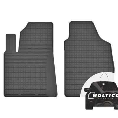 Afbeelding van Rubberen matten voor de auto met rand vloermatten rubber automatten precies passend 2 delige set geschikt FIAT 500 vanaf 2007