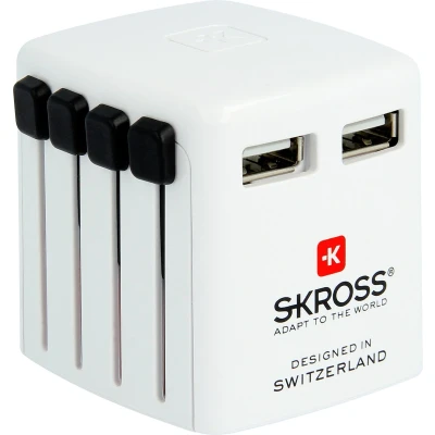 Afbeelding van Skross World USB Charger oplader Thuis Uitgangsstroom (max.) 2400 mA Aantal uitgangen: 2 x Met adapter voor Verenigd Koninkrijk