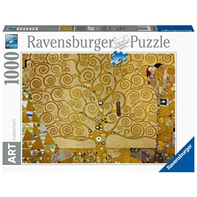Afbeelding van Ravensburger Klimt Puzzel De Levensboom, 1000 stukjes, puzzelkunst voor volwassenen en jongeren, beroemde afbeeldingen om te tentoonstellen, cadeau idee hem of haar, 70 x 50 cm