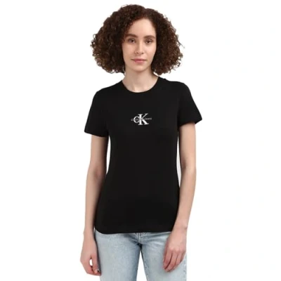 Afbeelding van Calvin Klein Jeans Monogram Tshirt print, Dames, Maat: 4XL, Ck black