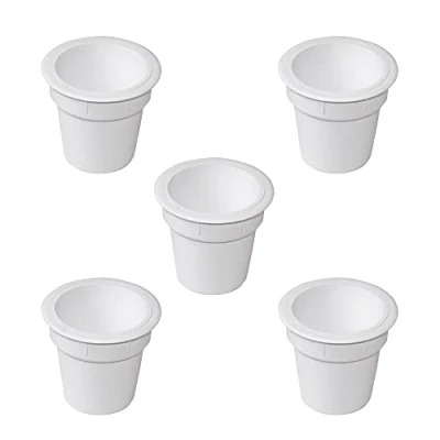 Afbeelding van Emuca Accessoire Pot, Kunststof, Wit, 5 st.