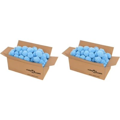 Afbeelding van vidaXL Zwembadfilterbolletjes antibacterieel 1400 g polyetheen blauw