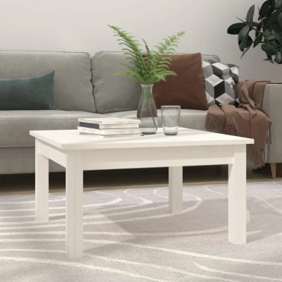 Afbeelding van vidaXL Salontafel 55x55x30 cm massief grenenhout wit
