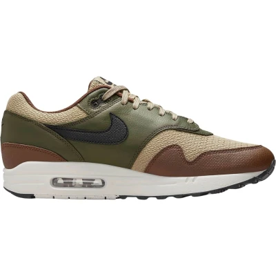 Afbeelding van Nike Sportswear AIR MAX 1 Sneakers laag, Heren, Maat: 40, Neutral olive/black/cacao wow Leer en textiel